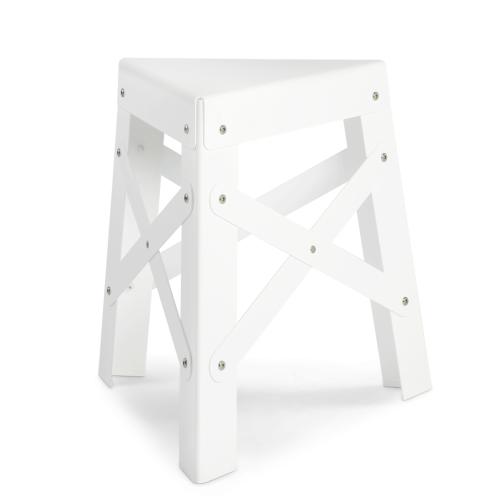 Eiffel Aluminum Stool, White-0