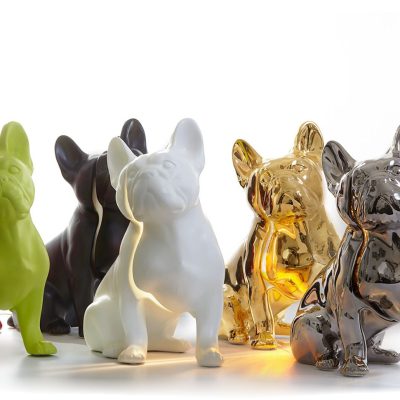 Toto Dog Table Lamp, 24Kt Gold Hand Painted-34705