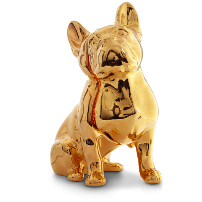 Toto Dog Table Lamp, 24Kt Gold Hand Painted-0