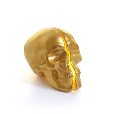 Yorick Skull Lamp, 24Kt Gold Hand Painted-34740