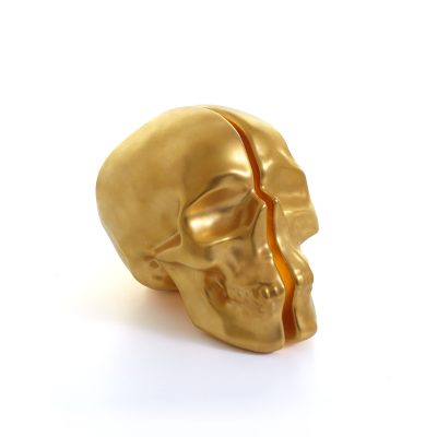 Yorick Skull Lamp, 24Kt Gold Hand Painted-34742