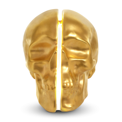 Yorick Skull Lamp, 24Kt Gold Hand Painted-0