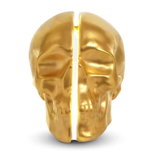 Yorick Skull Lamp, 24Kt Gold Hand Painted-0