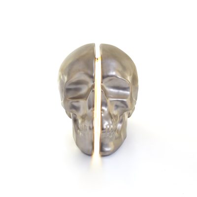 Yorick Skull Lamp, Platinum Hand Painted-34752
