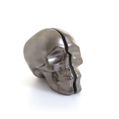 Yorick Skull Lamp, Platinum Hand Painted-34753