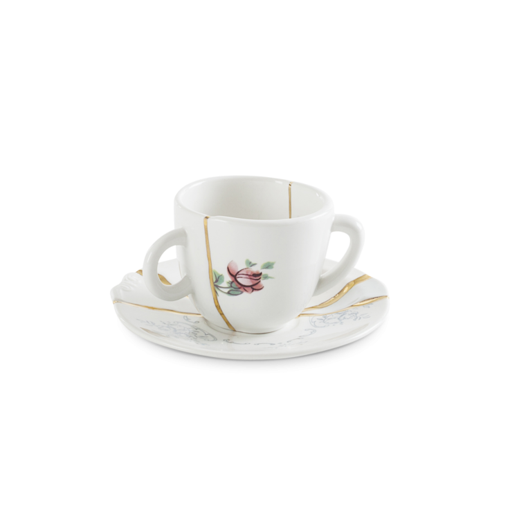 Kintsugi Coffee Cup with Saucer n. 1