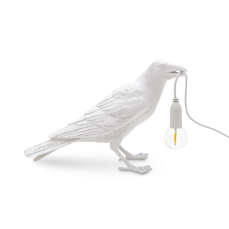 Bird Lamp Waiting, White