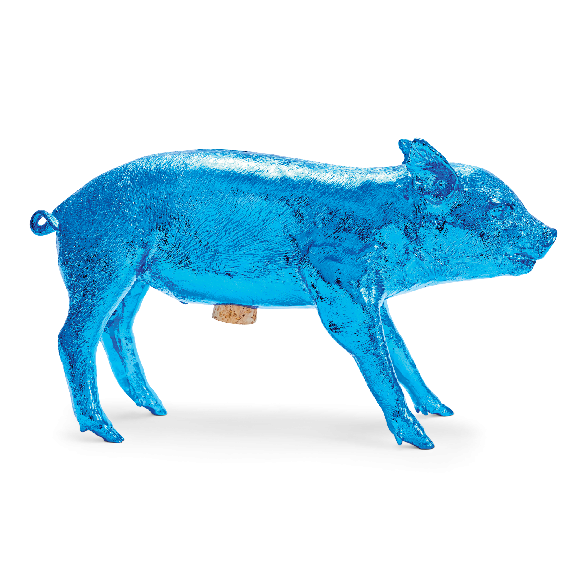 Reality Bank in the Form of a Pig, Electric Blue Chrome