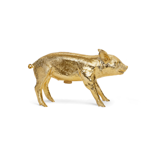 Reality Bank in the Form of a Pig, Gold Chrome - Gessato Design Store