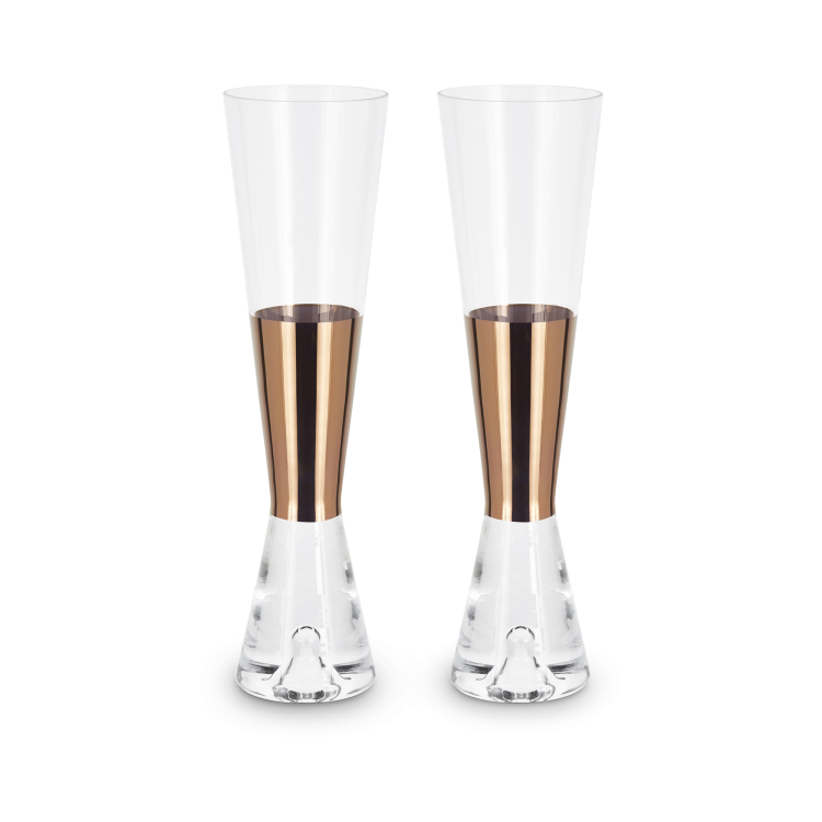 Tank Champagne Glasses Copper, Set of 2