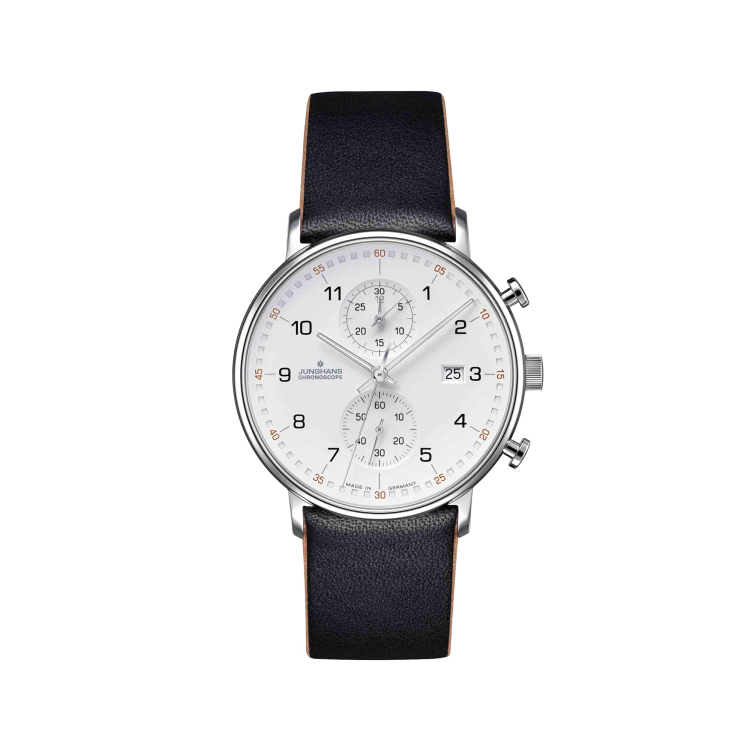Junghans Form C Chronoscope Quartz, Matt Silver Dial, Arabic