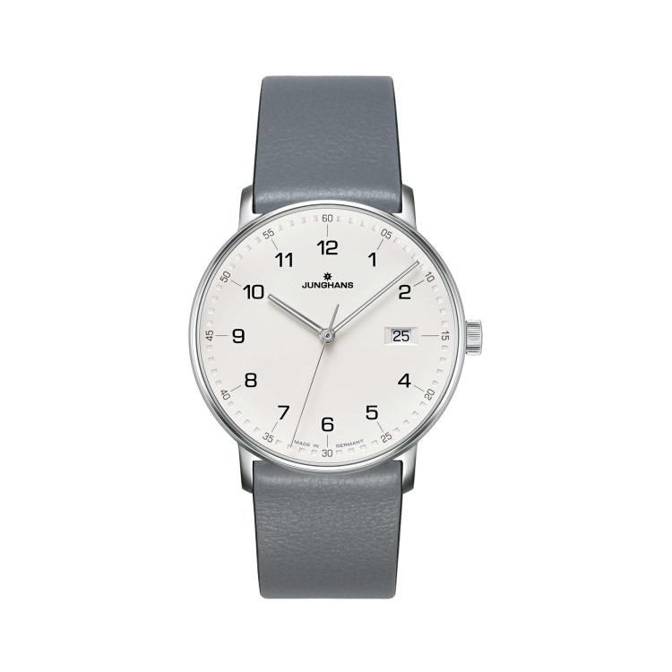 Junghans Form Quartz, Grey Calfskin Strap