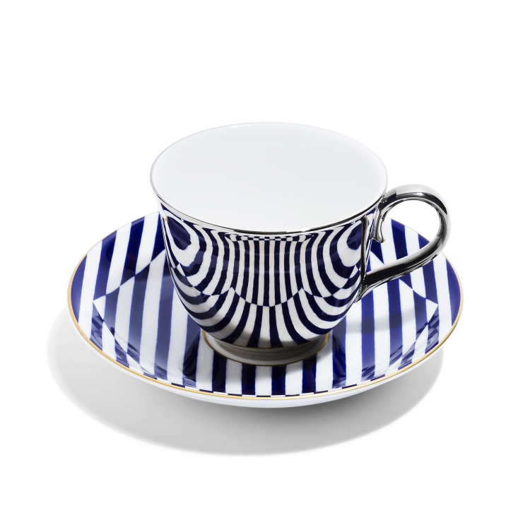 Platinum Teacup & Saucer – Superstripe