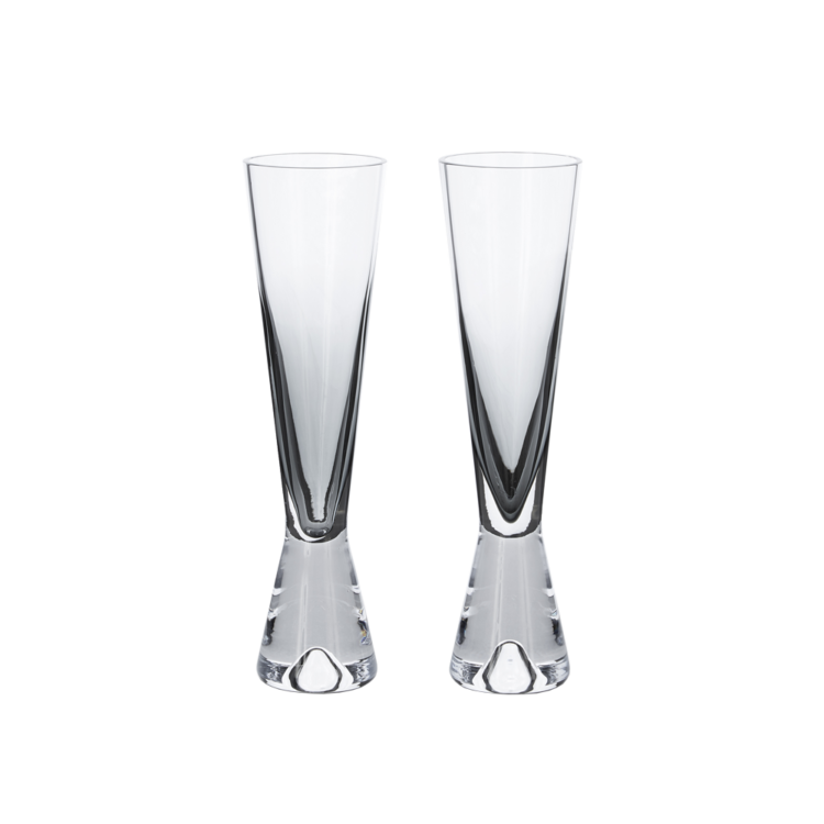 Tank Champagne Glasses Black, Set of 2