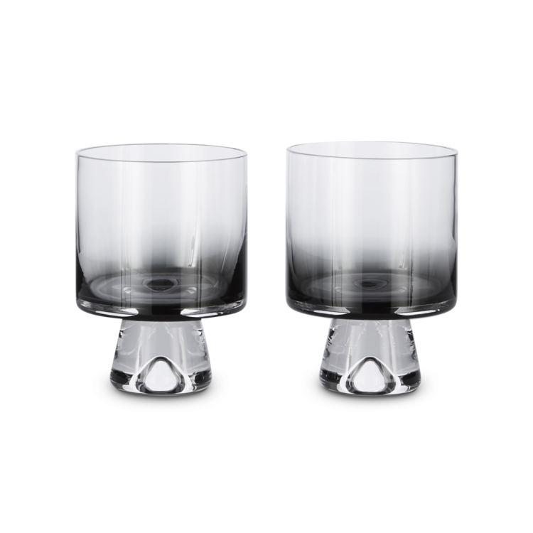 Tank Low Ball Glasses Black, Set of 2