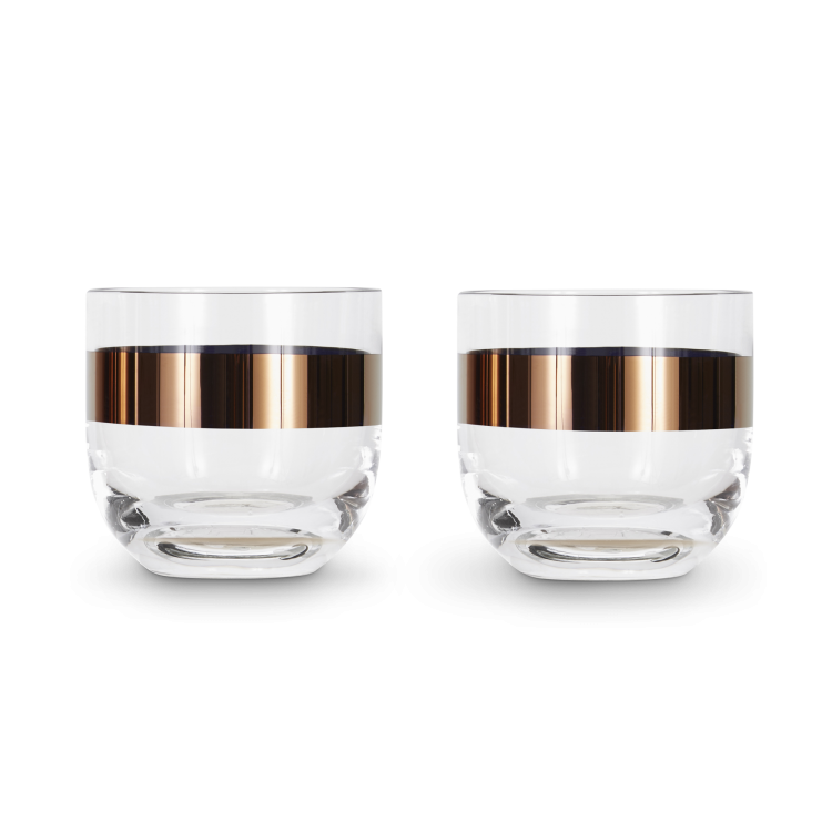 Tank Whiskey Glasses Copper, Set of 2