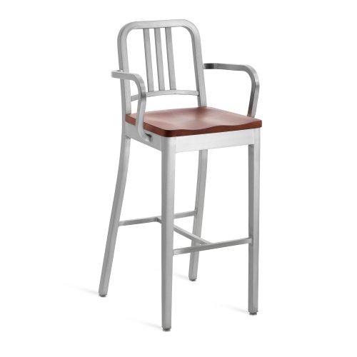 1104-navy-barstool-with-arms-and-natural-wood-seat-brushed-cherry