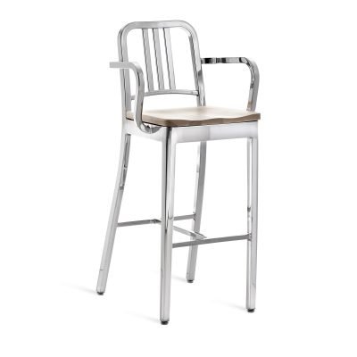 1104-navy-barstool-with-arms-and-natural-wood-seat-polished-ash