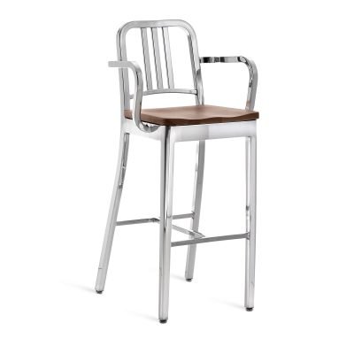 1104-navy-barstool-with-arms-and-natural-wood-seat-polished-walnut