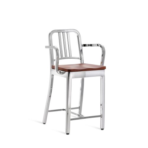 1104-navy-counter-stool-with-arms-and-natural-wood-seat-polished-cherry