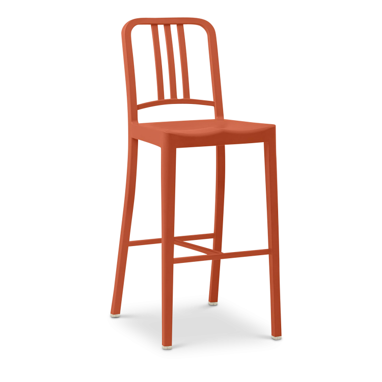 111 Navy Barstool, Persimmon