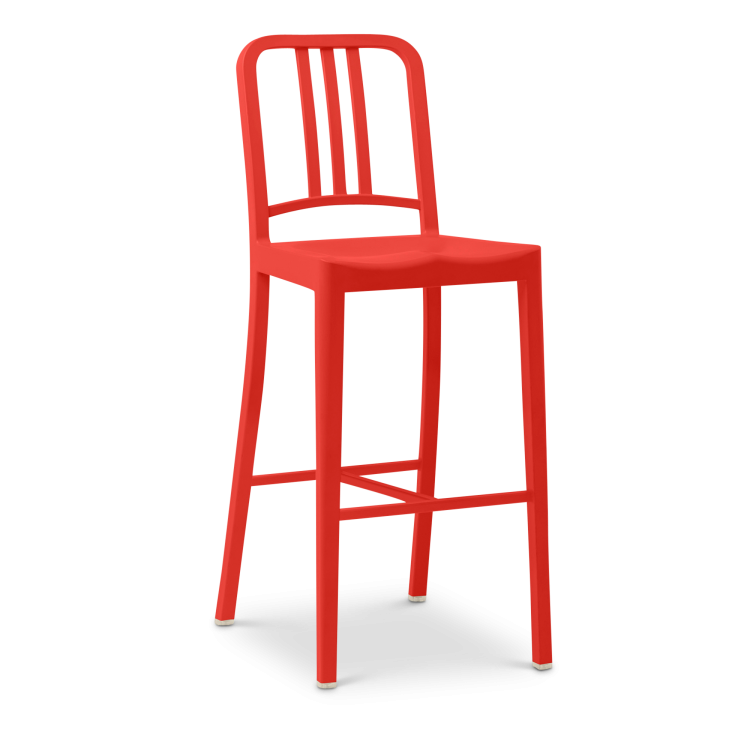 111 Navy Barstool, Red
