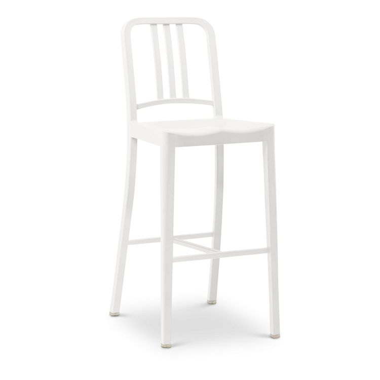 111 Navy Barstool, Snow