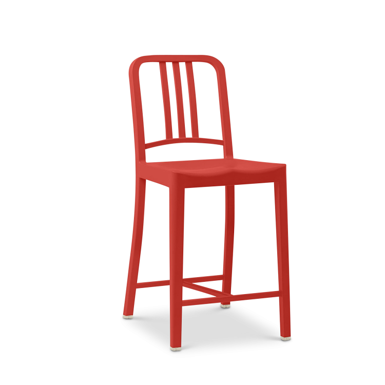 111 Navy Counter Stool, Red