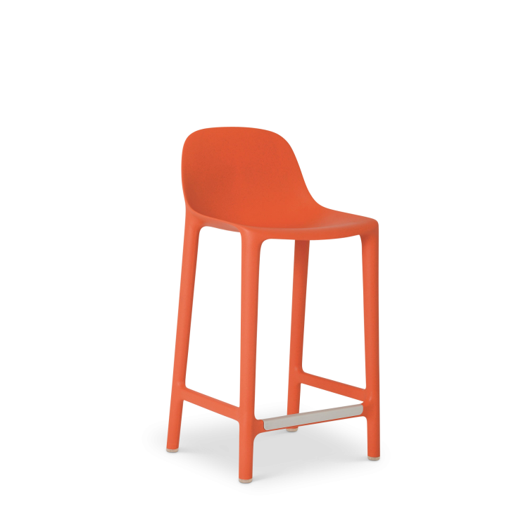 Broom Counter Stool, Orange