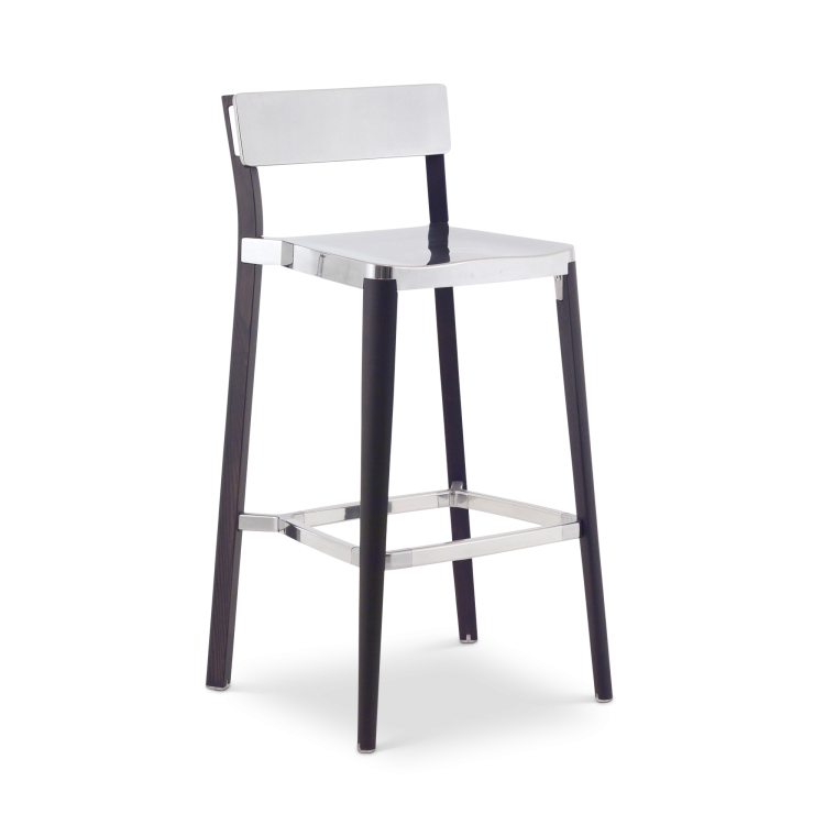 Lancaster Barstool, Polished/Dark Ash