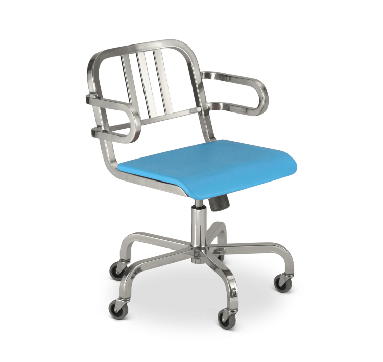 Nine-0 Swivel Armchair, Blue