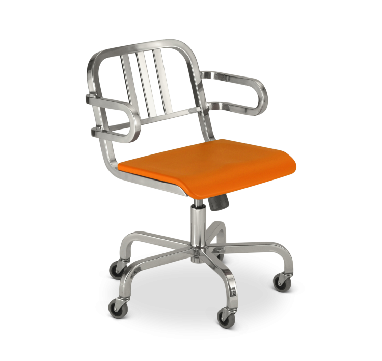 Nine-0 Swivel Armchair, Orange