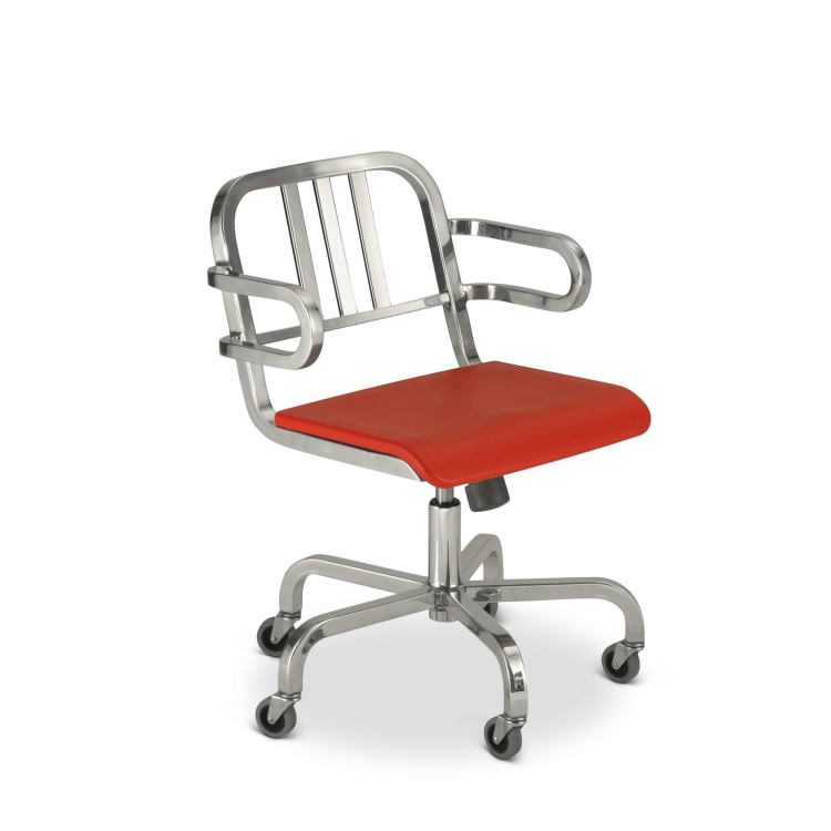 Nine-0 Swivel Armchair, Red