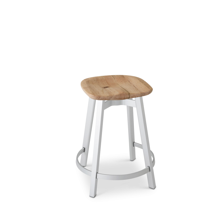 Su Counter Stool, Reclaimed Oak Seat