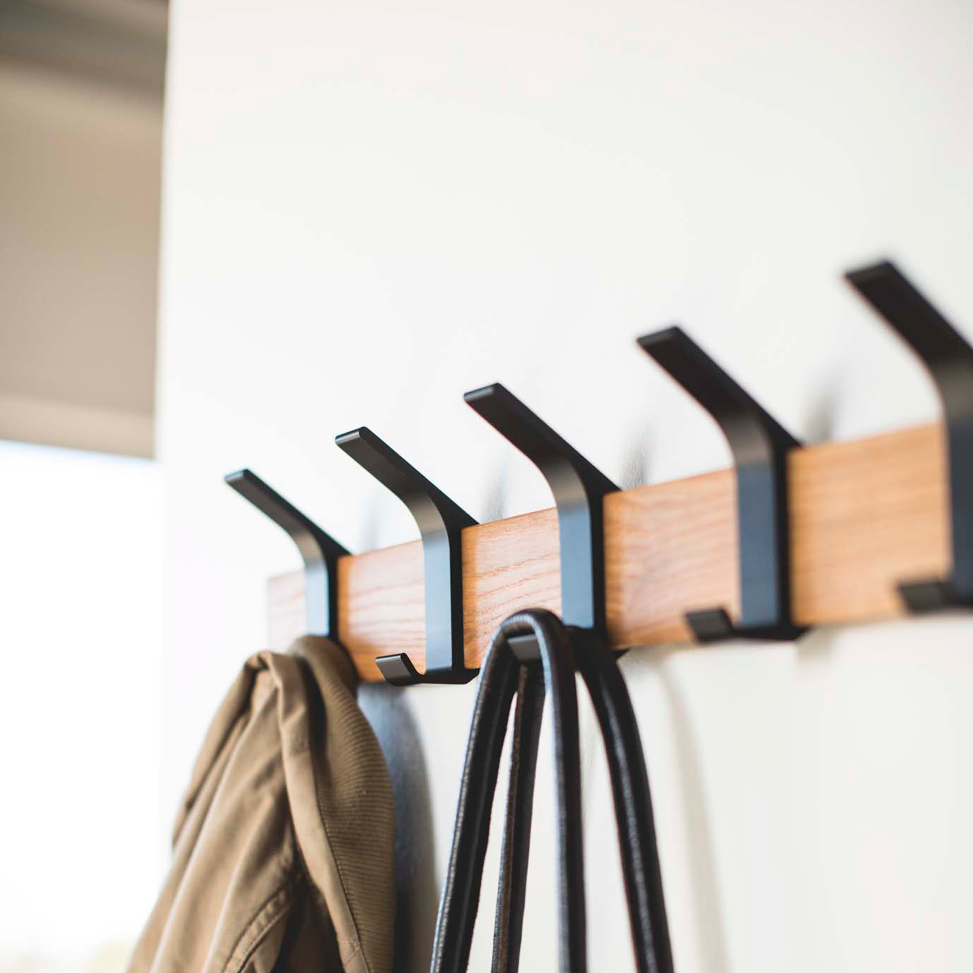 Rin Wall-Mounted Coat Hanger, Brown - Gessato Design Store