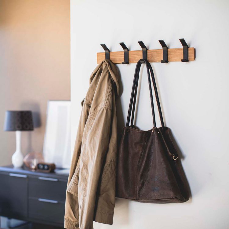 Rin Wall-Mounted Coat Hanger, Brown - Gessato Design Store