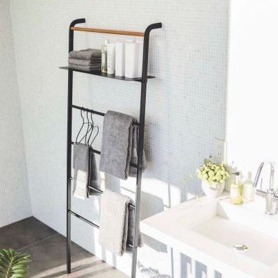 tower-leaning-ladder-with-shelf-black-2