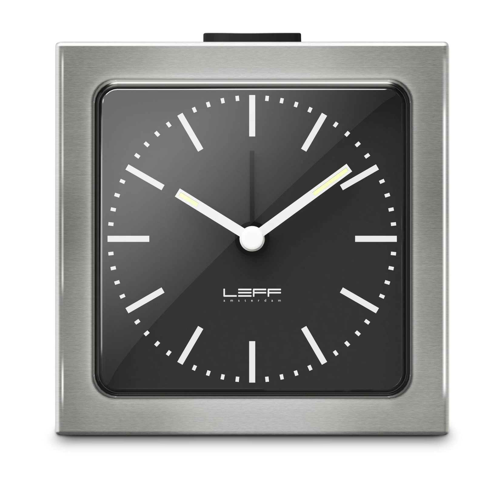 leff-amsterdam-block-alarm-clock-stainless-steel-black-index-1