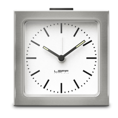 leff-amsterdam-block-alarm-clock-stainless-steel-white-index-1