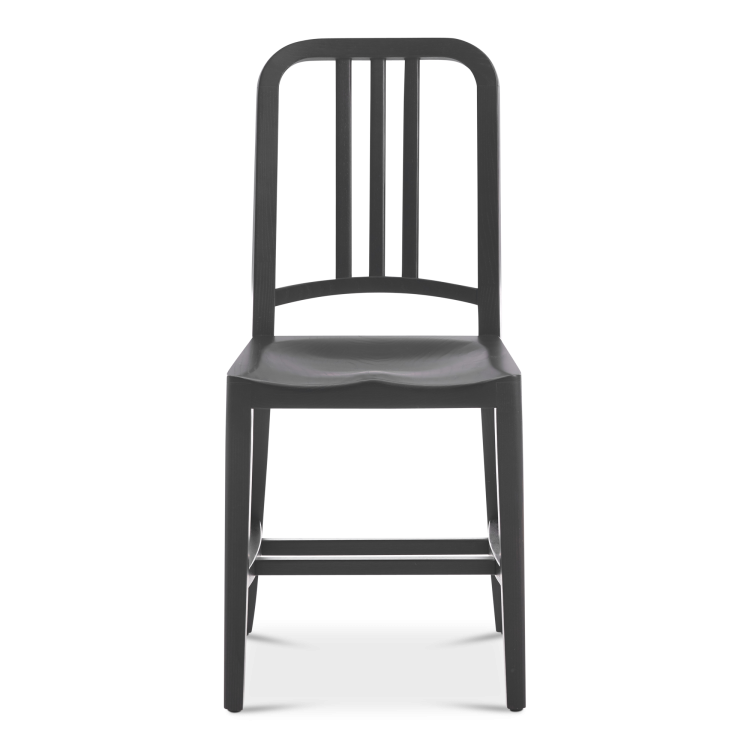 Navy Wood Chair, Black Stained Oak