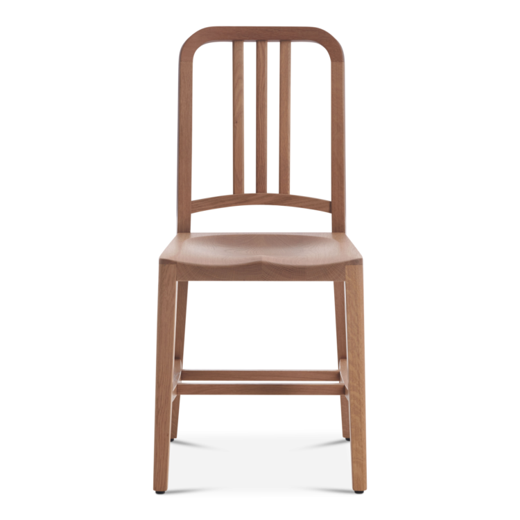Navy Wood Chair, White Oak