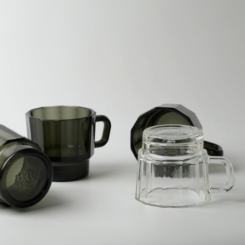 W Glass Coffee Cup, Clear - Gessato Design Store