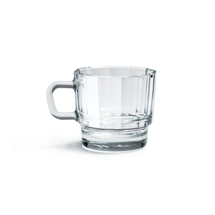 W Glass Coffee Cup, Clear