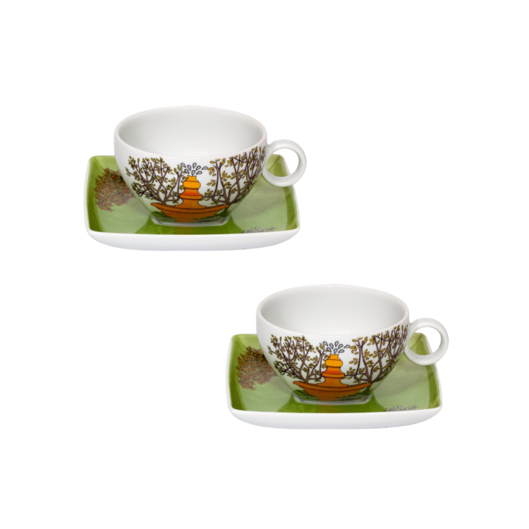 Alma De Lisboa Tea Cup and Saucer, Set of 2
