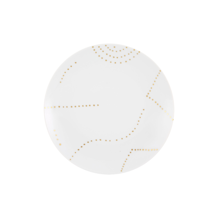 Folkifunki Dessert Plate Gold Dots