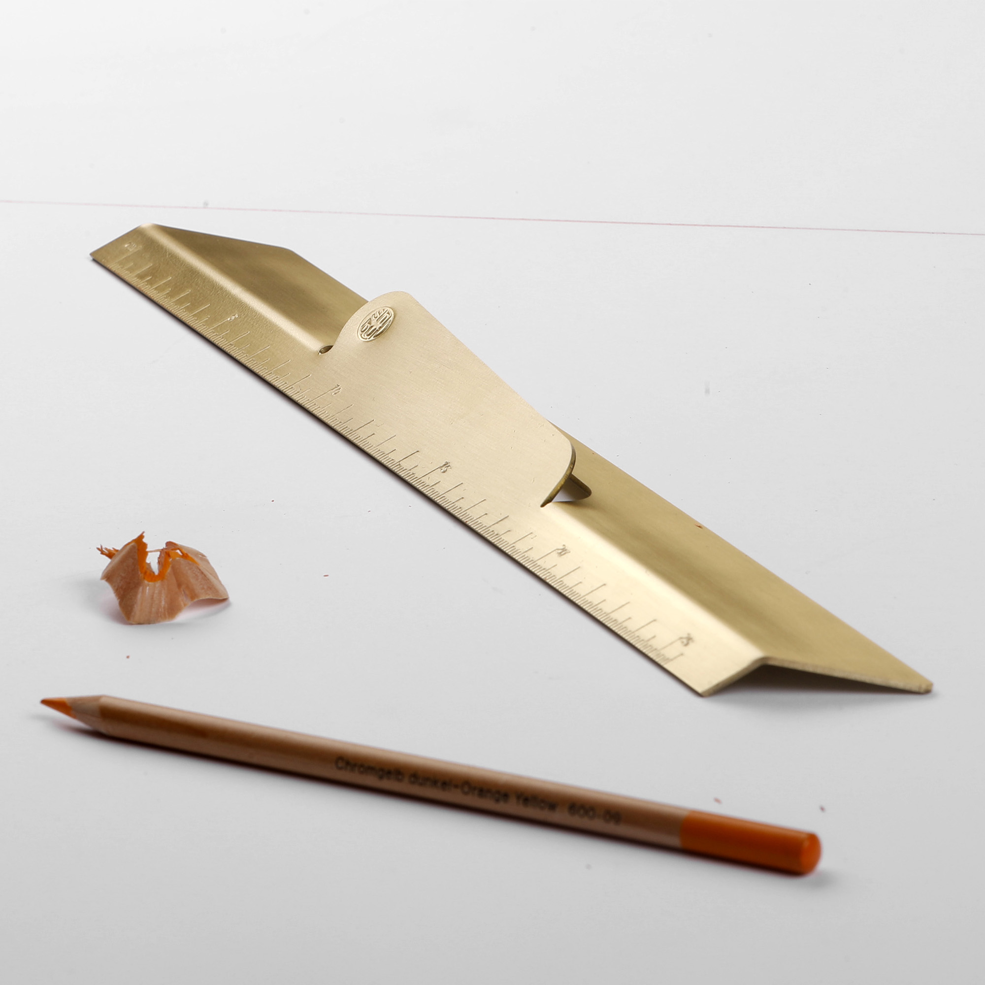 Desk Standard Ruler Shibui - Fold Line, Brass Desk Ruler | Gessato Design Store