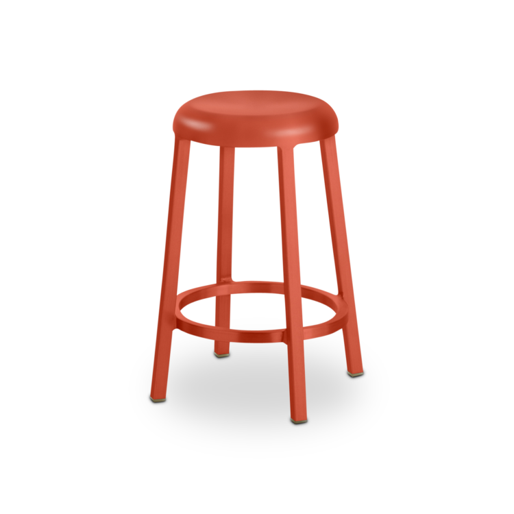 Za Counter Stool Coral Orange
