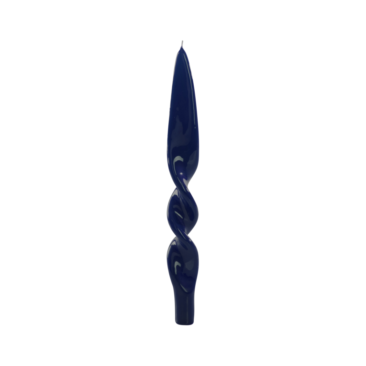 Twist Candle, Blue, Set of 2