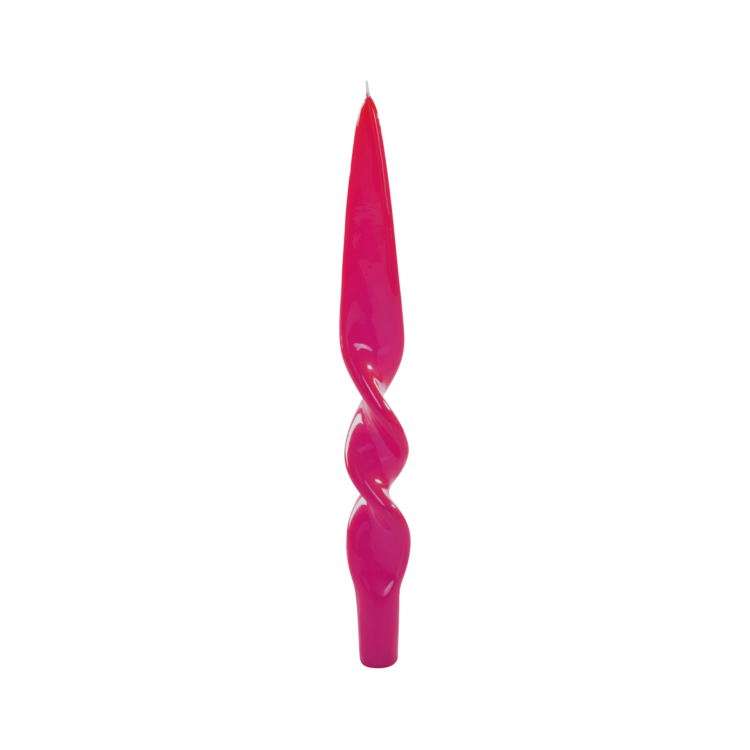 Twist Candle, Fuchsia, Set of 2