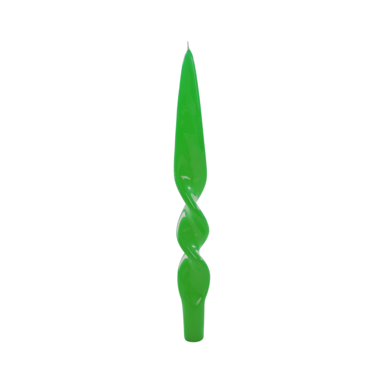 Twist Candle, Green, Set of 2